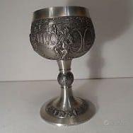 Calice vintage German, Pewter, Zinn, Wine Goblet, 