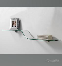 mensola in vetro curvato 