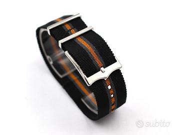 Tudor NATO Cinturino Tessuto Nero/Arancio 22mm