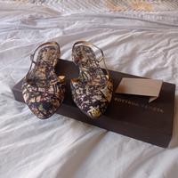 slingback bianche gialle e nere Bottega veneta 