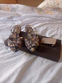 slingback bianche gialle e nere Bottega veneta 