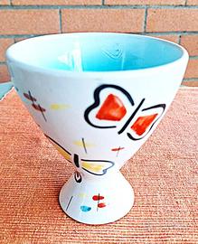 Vaso a coppa farfalle ceramica Coronetti Cunardo