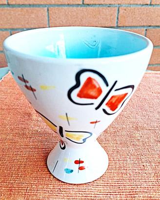 Vaso a coppa farfalle ceramica Coronetti Cunardo