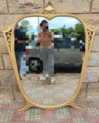 Specchio antico grande da parete con piedi 140x110