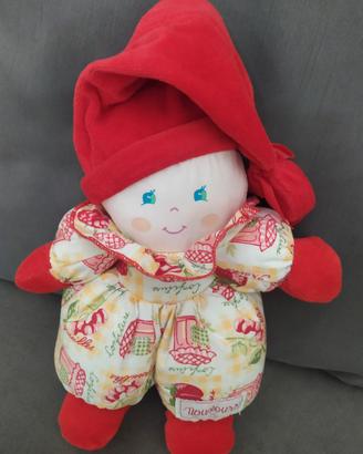bambolina morbida peluche Nounours con sonaglino 