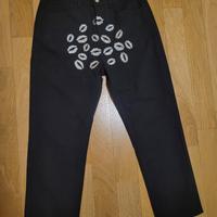 Jeans / Pantalone nero con baci brillantinati