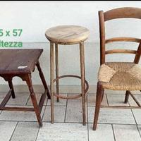 tavolino, sedia sgabello, mobili vecchi antichi