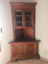 Vetrina Angolare in legno massiccio