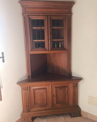 Vetrina Angolare in legno massiccio