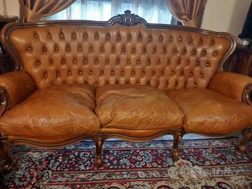 divano in vera pelle vintage
