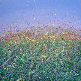 Dipinto Acrilico su Tela Paesaggio Astratto 50x50