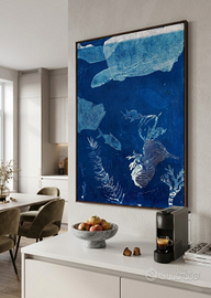 Quadro Grande 100x70 Blu Mare per Cucina di Design