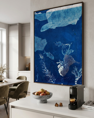 Quadro Grande 100x70 Blu Mare per Cucina di Design