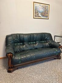 Salotto in pelle con tavolino – divano+2 poltrone