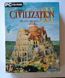 Sid Meier's Civilization III PC cd-rom big box ita