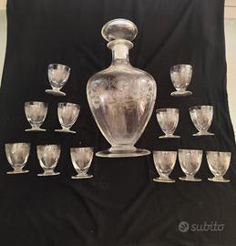 Raro servizio vetro inciso anni 40/50 .