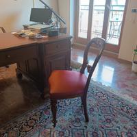 SCRIVANIA ANTIQUARIATO con scrittoio e sedie