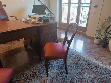 SCRIVANIA ANTIQUARIATO con scrittoio e sedie