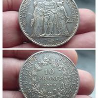 Argento 10 Franchi Francia 1970 Moneta