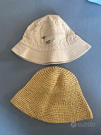 Cappello di rafia + cappello in cotone