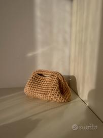 clutch bag beige uncinetto