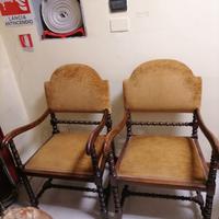Coppia di poltrone a rocchetto fine '800