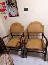 Coppia di poltrone a rocchetto fine '800