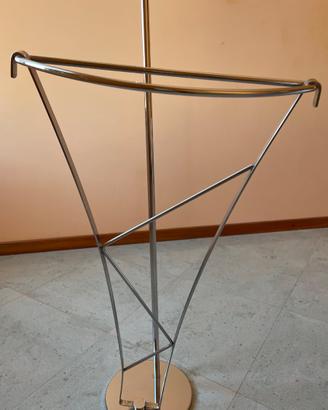 Piantana portaasciugamani/abiti in ottone cromato