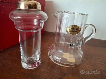 Caraffa Vintage in cristallo con portaghiaccio