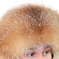 Cappello colbacco finto aviatore in Volpe rossa