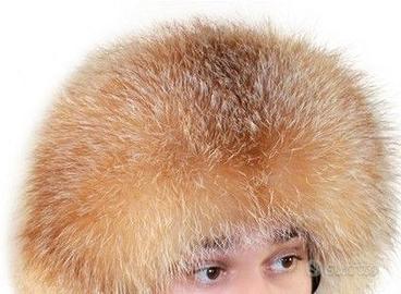 Cappello colbacco finto aviatore in Volpe rossa