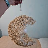 Lampadario luna in vimini