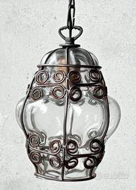 Lampadario lanterna in vetro di Murano