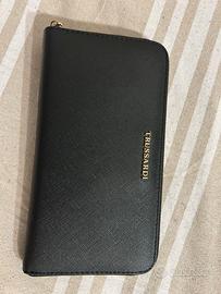 Portafoglio Trussardi nero grande con zip