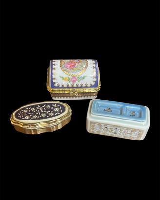 Lotto 3 scatoline portapillole in ceramica