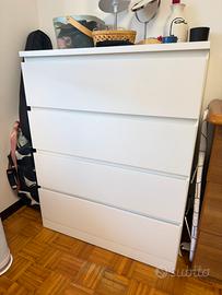 IKEA MALM cassettiera bianca 4 cassetti