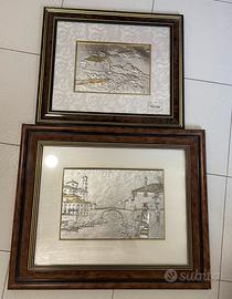 Coppia di quadri vintage Made in Italy anni ’80