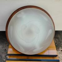 Plafoniera in legno e vetro