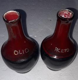 Terracotta 2 contenitori "Olio e Aceto"