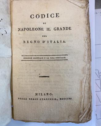 Codice di Napoleone  per Regno d’Italia da collezi