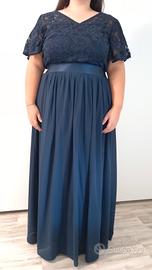 Abito elegante blu lungo 