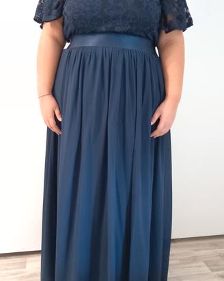 Abito elegante blu lungo 