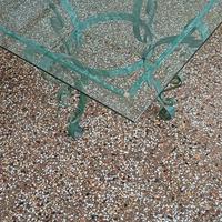 Tavolino salotto in ferro battuto e cristallo 