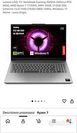Lenovo LOQ 15" Notebook Gaming,