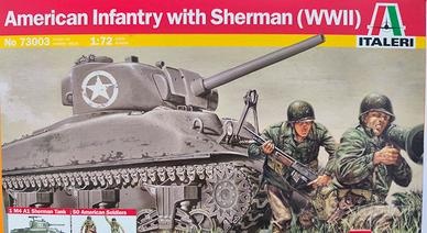 American Infantry+carro armato Sherman scala 1:72