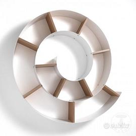 Mensola Da Muro a Chiocciola In Metallo e Legno