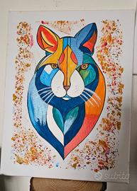 gatto su tela