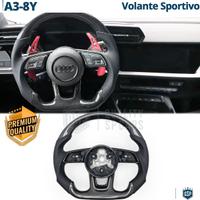 VOLANTE Sportivo Per Audi A3 8Y Carbonio e Pelle