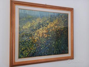 Quadro grande, dipinto a olio: ginestre