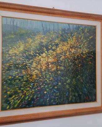 Quadro grande, dipinto a olio: ginestre